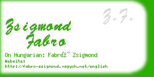 zsigmond fabro business card